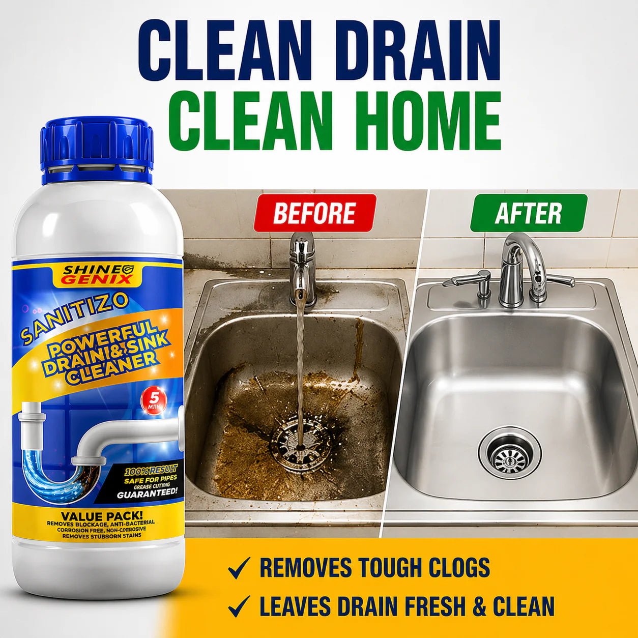 Velmora™ Powerful Sink & Drain Cleaner - Buy 1 Get 3 Free 🔥